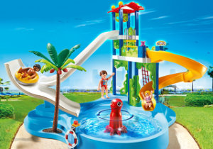 playmobil water park with slides